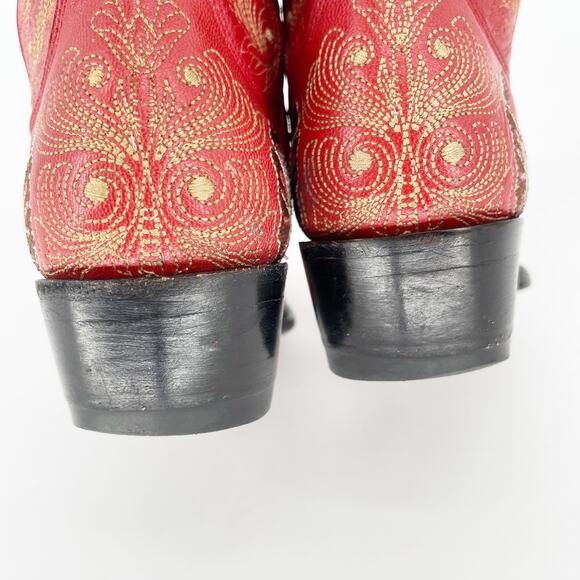 Old Gringo Women's 6.5 Sheridan Red Floral Embroidered Western Cowgirl Boots - Picture 8 of 10